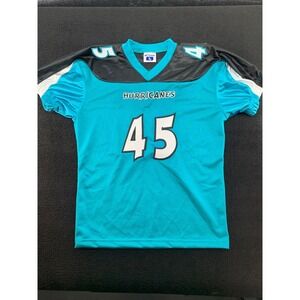 Youth Large Champ-Pro Hurricanes Football‎ Jersey 45 Teal Black White